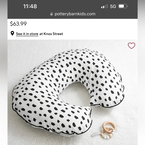 Pottery Barn Exclusive Boppy Nursing Pillow- Brush Stroke (polka dots) - Picture 2 of 2